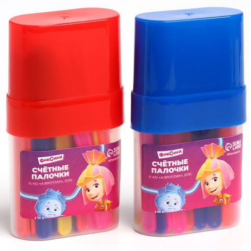 Цена за 4 шт. Счетные палочки 30 штук, в пластиковом пенале, МИКС «Фиксики»
