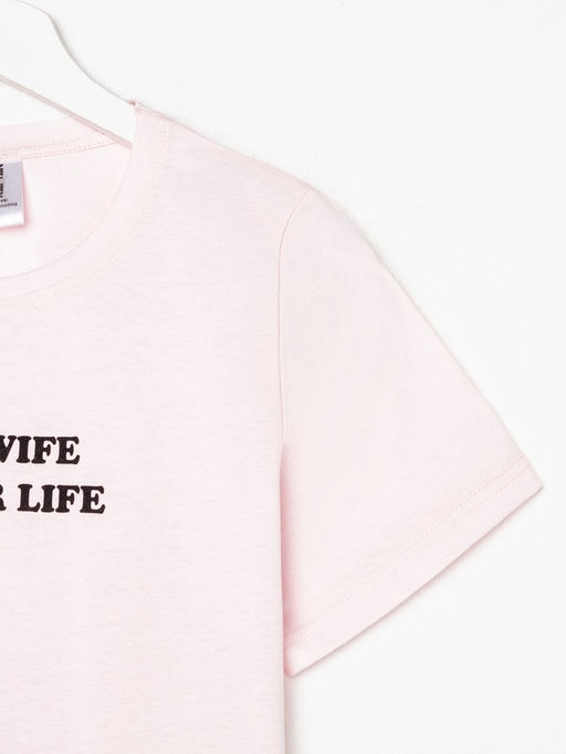 Футболка женская KAFTAN Best wife р. 52-54, розовый