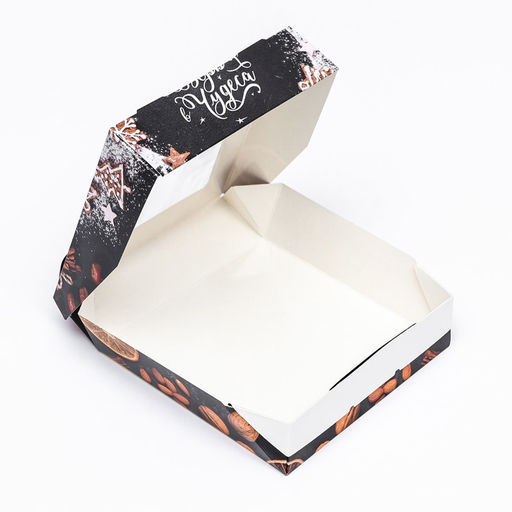 Цена за 20 шт. Коробка подарочная новогодняя складная с окном «Верь в чудеса» 15×15×4 см