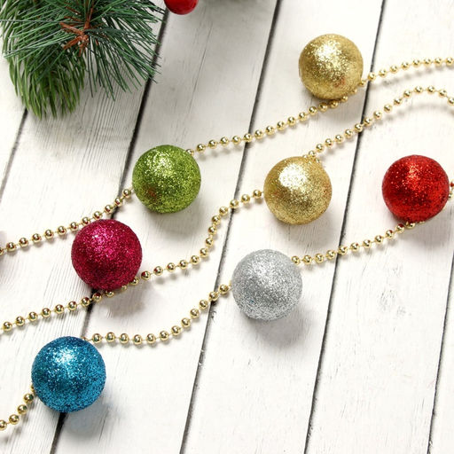 Бусы на ёлку Разноцветные шарики, длина 1.2 м, d=3 см - Зимнее волшебство фото 2