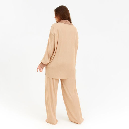 Костюм женский (рубашка, брюки) MINAKU: Casual Collection, цвет кофе, размер 48