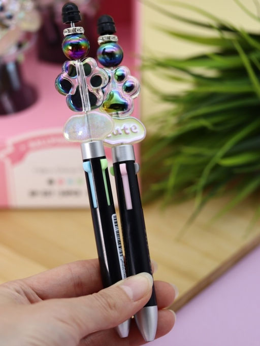 Разноцветная ручка 4 в 1 "МЯУ лапка", black