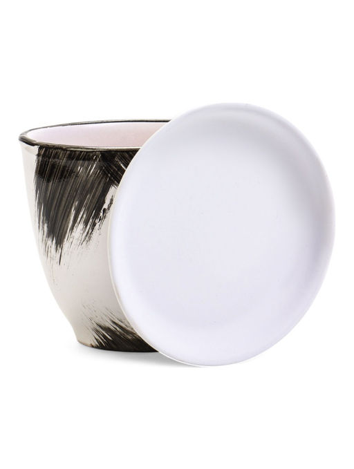 Горшок для цветов Штрих, 1 л, d=15 см, h=13 см, с поддоном, керамика, белый - Simaland фото 3