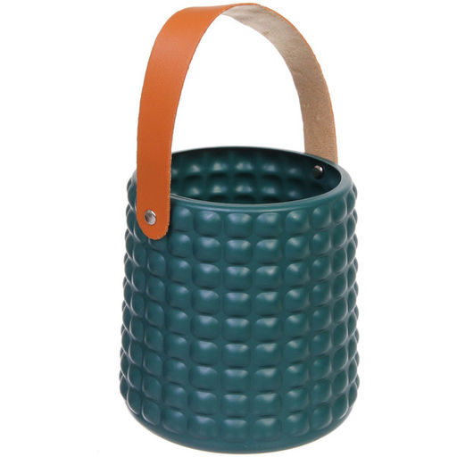 Цена за 2 шт. Ваза из пластика "Адель" 14*14,5см клетка, цвет зеленый