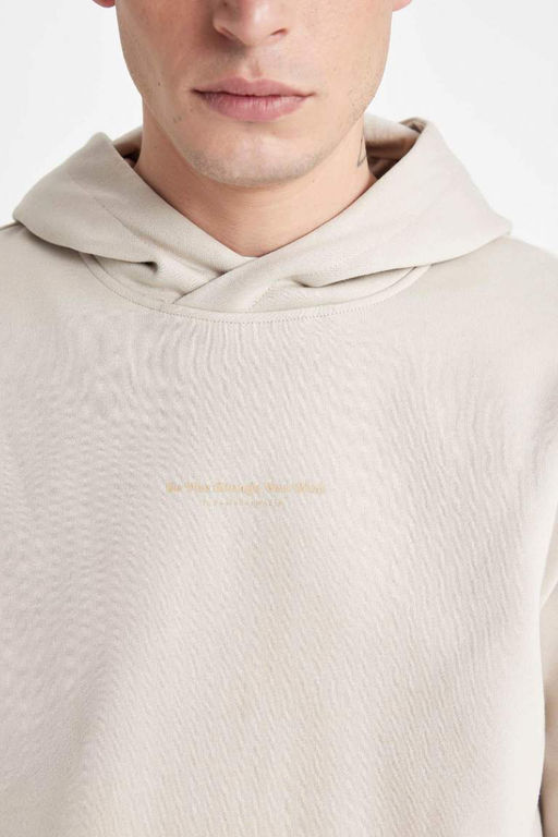 Толстовка обычного кроя с капюшоном и принтом - Defacto фото 5