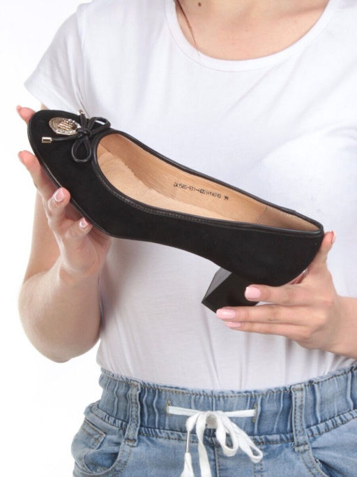 06-ZA158S-931-H001+YA010 BLACK Туфли женские (натуральная замша) - Фабричный китай фото 2