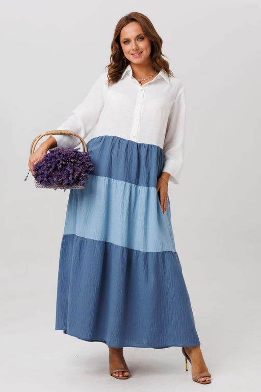 Платье Anastasia 1240.1 белый/голубой  фото 4