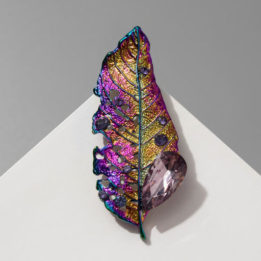 Брошь «Лист» изящный, цветной