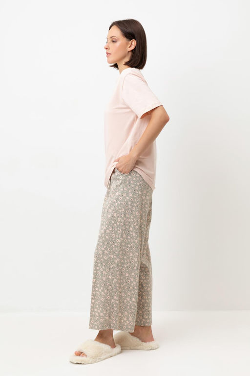 Е 20126/персиковый румянец,полевые цветы пижама жен