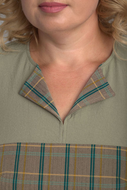 Платье ANELLI 205 зеленая клетка  фото 2