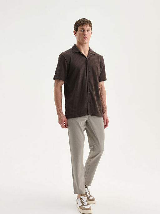 Regular Fit Resort Yaka K?sa Kollu Erkek G?mlek