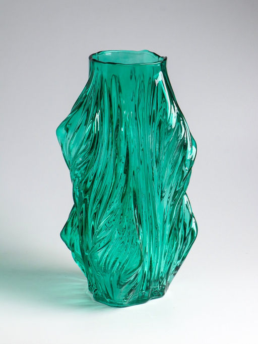 Ваза «Греверли», 31×10 см, стекло, зелёная