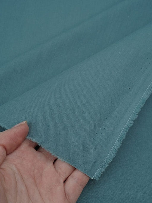 Импортный хлопок цв.Темная зелено-бирюзовая дымка, СОРТ2, ш.1.5м, хлопок-100%, 100гр/м.кв - Купава фото 4