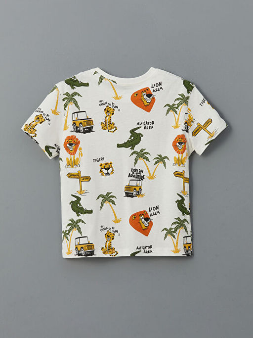 Bisiklet Yaka Bask?l? Erkek ?ocuk Ti??rt ve ?ort 2li