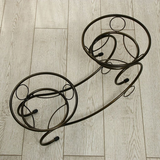 Подставка для цветов, напольная, на 2 горшка, d=14 см, бронзовая, «Букет»