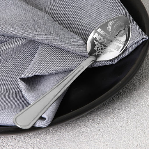 Цена за 3 шт. Ложка чайная с гравировкой Настоящий мужик, на подарочной открытке, 3?14 см