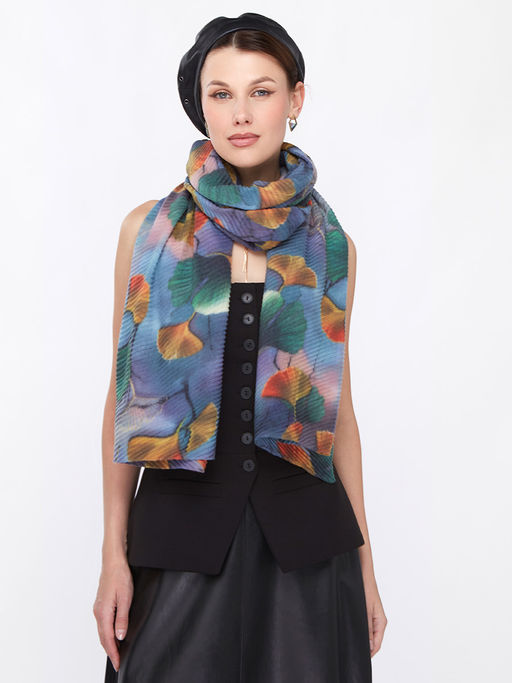 Большой, мягкий, тонкий и очень нежный двусторонний палантин с рисунком. - Tantino фото 9