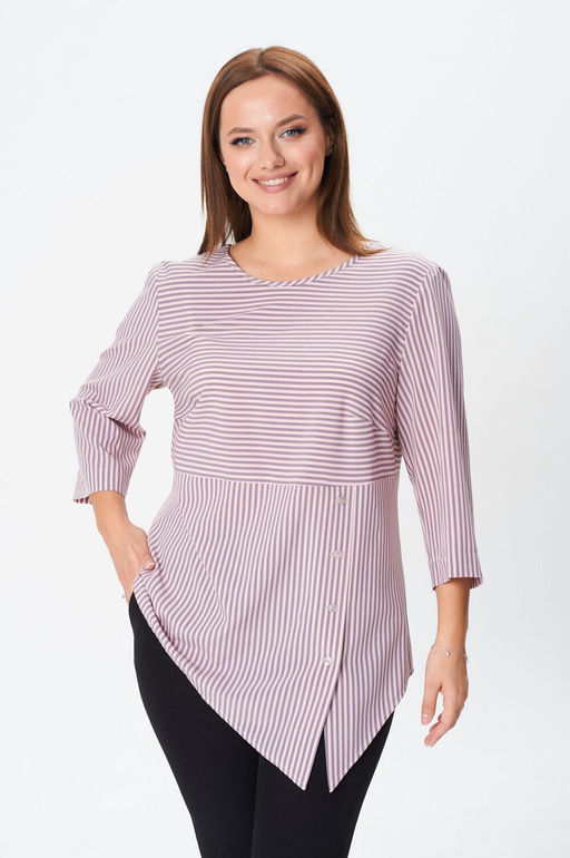 Блуза Modema 769/2 розово-серая полоска