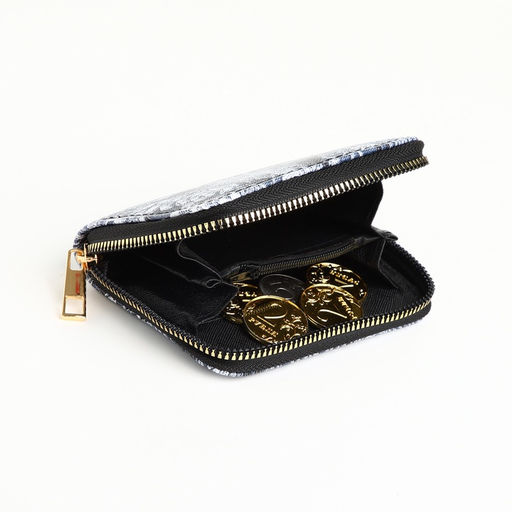 Кошелёк женский, маленький, на молнии, синий