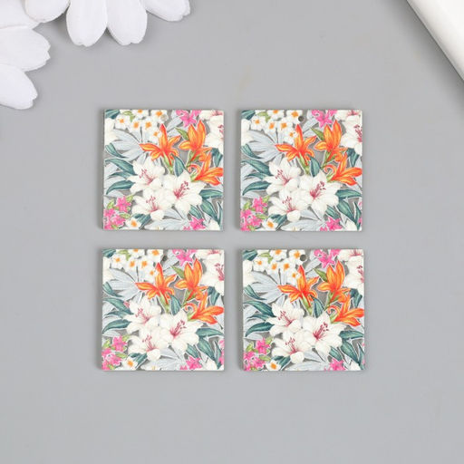 Цена за 4 шт. Декор для творчества акрил Лилии в саду, 0.2?3?3.1 см