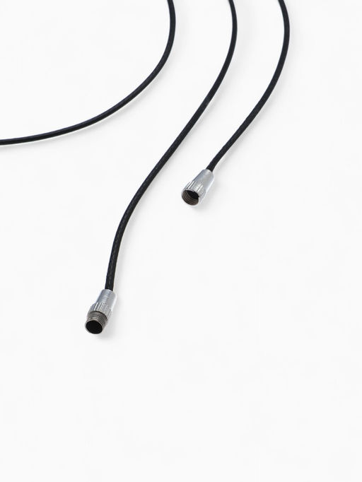 Шнурок нейлон 60 см, чёрный, винтовой замок серебро