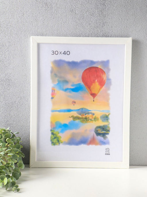 Рамка для фото 30×40 см,, FIBO, мдф, пластиковый экран, белый