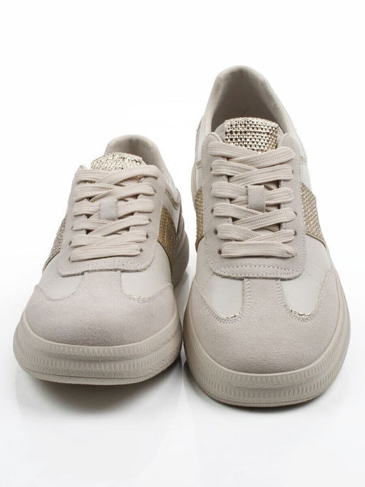 03-A1021-2 LT. BEIGE Кроссовки женские (натуральная кожа, натуральная замша)