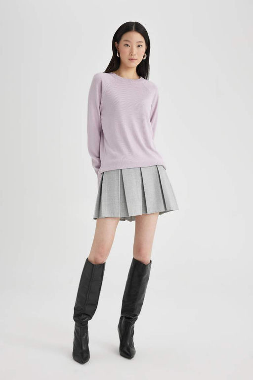 Свитер обычного кроя с круглым вырезом - Defacto фото 2