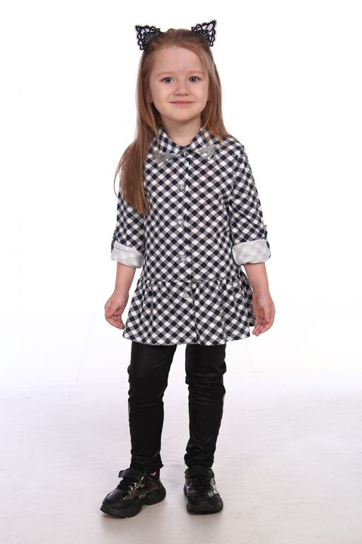 РБ001 Рубашка для девочки Клетка - Милаша фото 2