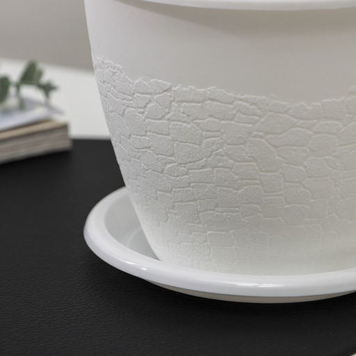 Цена за 2 шт. Горшок с поддоном «Розалия», 1.2 л, белый