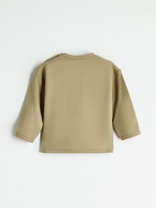 Bask?l? Erkek Bebek Sweatshirt ve E?ofman Alt 2li