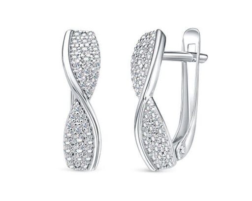 Серьги из серебра куб.циркон., В10-1296