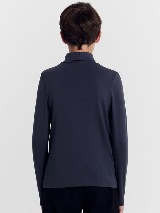 Однотонный серый джемпер с воротником-стойкой - Mark formelle фото 4