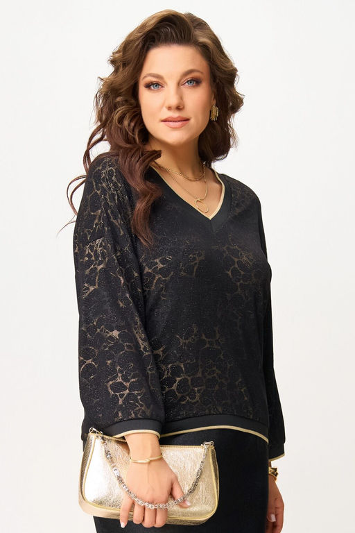 Джемпер FITA 20721 черно-золотистый