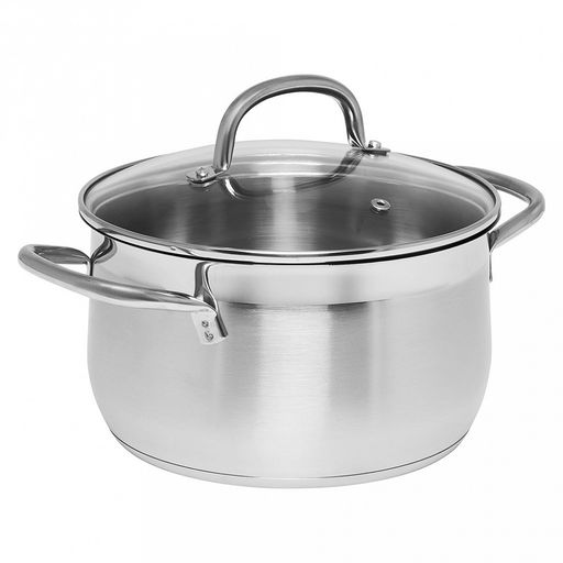 Кастрюля из нержавеющей стали Victoria 5,4л, д22см, h13см, s0,5мм, дно s3мм, стеклянная крышка, цветная коробка, Appetite (Китай) Подходит для всех видов плит, включая индукционную. - Домашняя мода фото 2