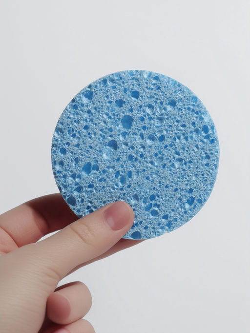 Цена за 5 шт. Спонж для умывания, d=8 см, синий