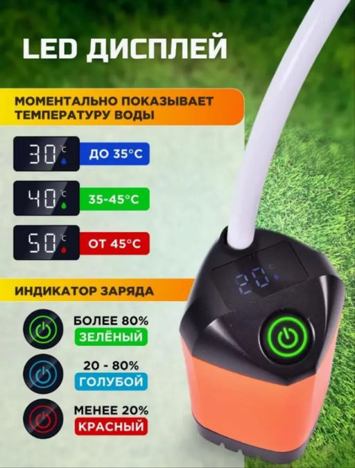 Душ походный Family с температурным датчиком и индикатором заряда 20 л  фото 4