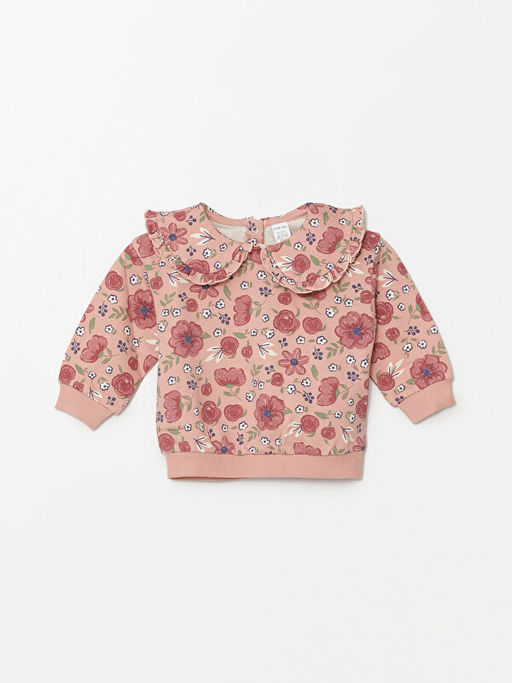 Bebe Yaka Uzun Kollu Bask?l? K?z Bebek Sweatshirt ve Tayt 2li Tak?m - Waikiki фото 2