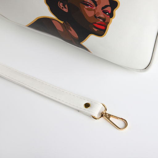 Сумка женская на молнии TEXTURA, 22×8×17 см, с цветным принтом, белая