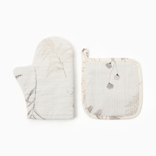 Кухонный набор «Этель» Flower herbarium: варежка 20×27 см, прихватка 19×19 см, 100% хлопок, 250 г/м²