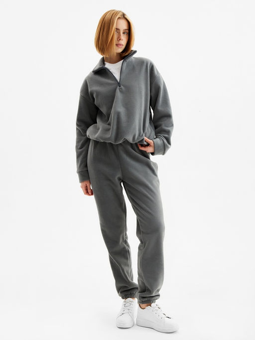 Костюм женский: анорак, брюки, MINAKU: Fleece Soft, размер 44, графитовый