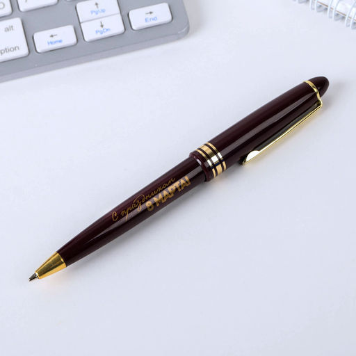 Ручка шариковая, синяя паста, 1.0 мм, в тубусе, пластик 8 марта: Для самой нежной