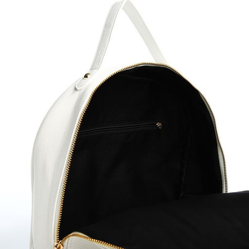 Рюкзак женский из искусственной кожи на молнии, 2 кармана, цвет белый - Simaland фото 4