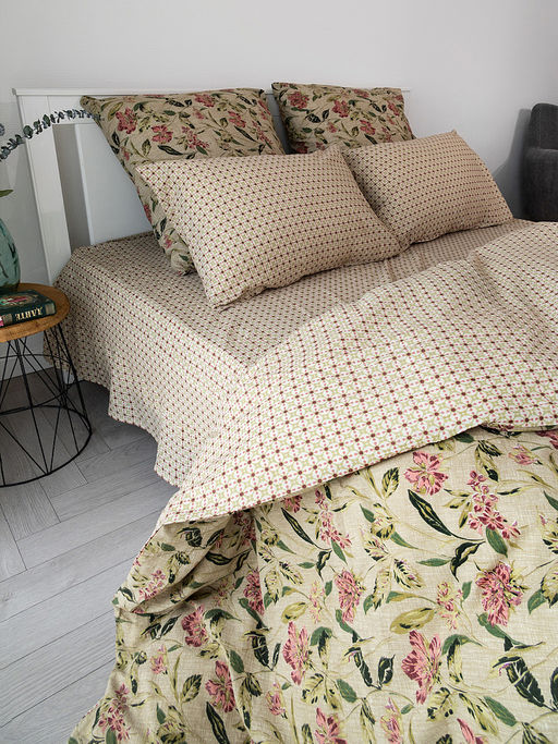 Комплект постельного белья евро зелёный бязь