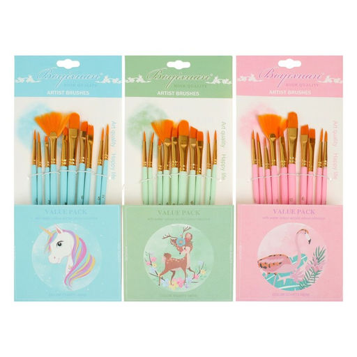 Набор кистей синтетика, 10 штук (№2/0.1,3.6,8.10,6.4,5.2), в блистере, (международный размер)