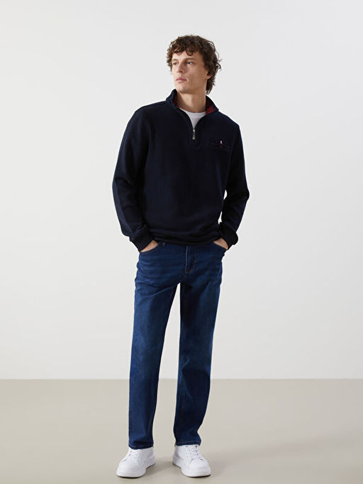 Dik Yaka Erkek Sweatshirt