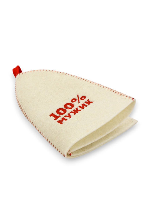 Шапка для бани и сауны 100% мужик, полиэфир 70%, шерсть 30%