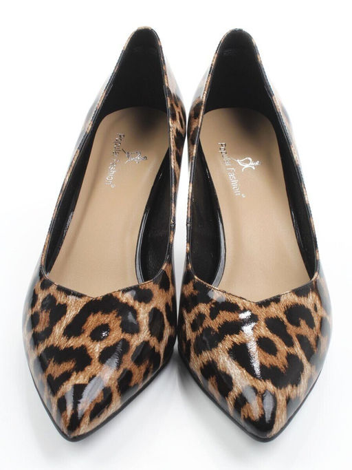 06-A43A-541PC BLACK/LEOPARD Туфли женские "Лодочки" (натуральная кожа)