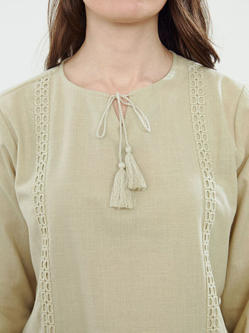 Ba?lamal? Yaka Nak??l? Kad?n Bluz