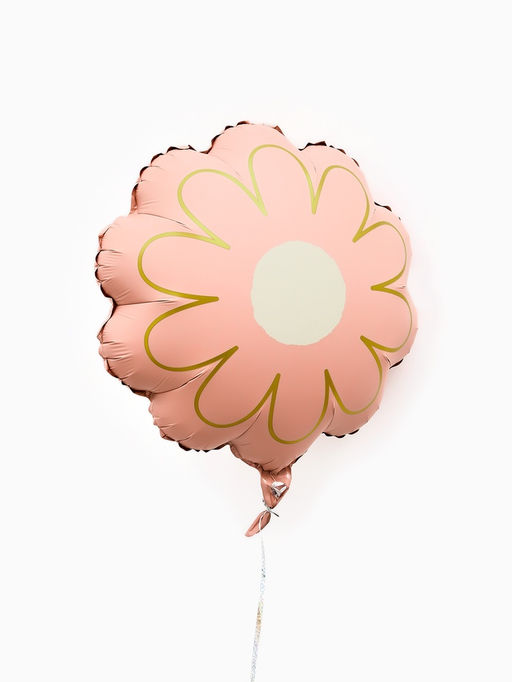 Воздушный шар фольгированный 21" "Ромашка" золотые лепестки, цвет розовый сатин, набор 5 штук   1093